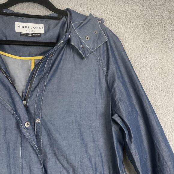 Nikki Jones Jacket Womens Medium Hooded Full Zip Parka Coat Drawstring - Picture 4 of 14